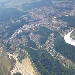 Flugwegposition um 13:33:13: Aufgenommen in der Nähe von Heidenheim, Deutschland in 2065 Meter